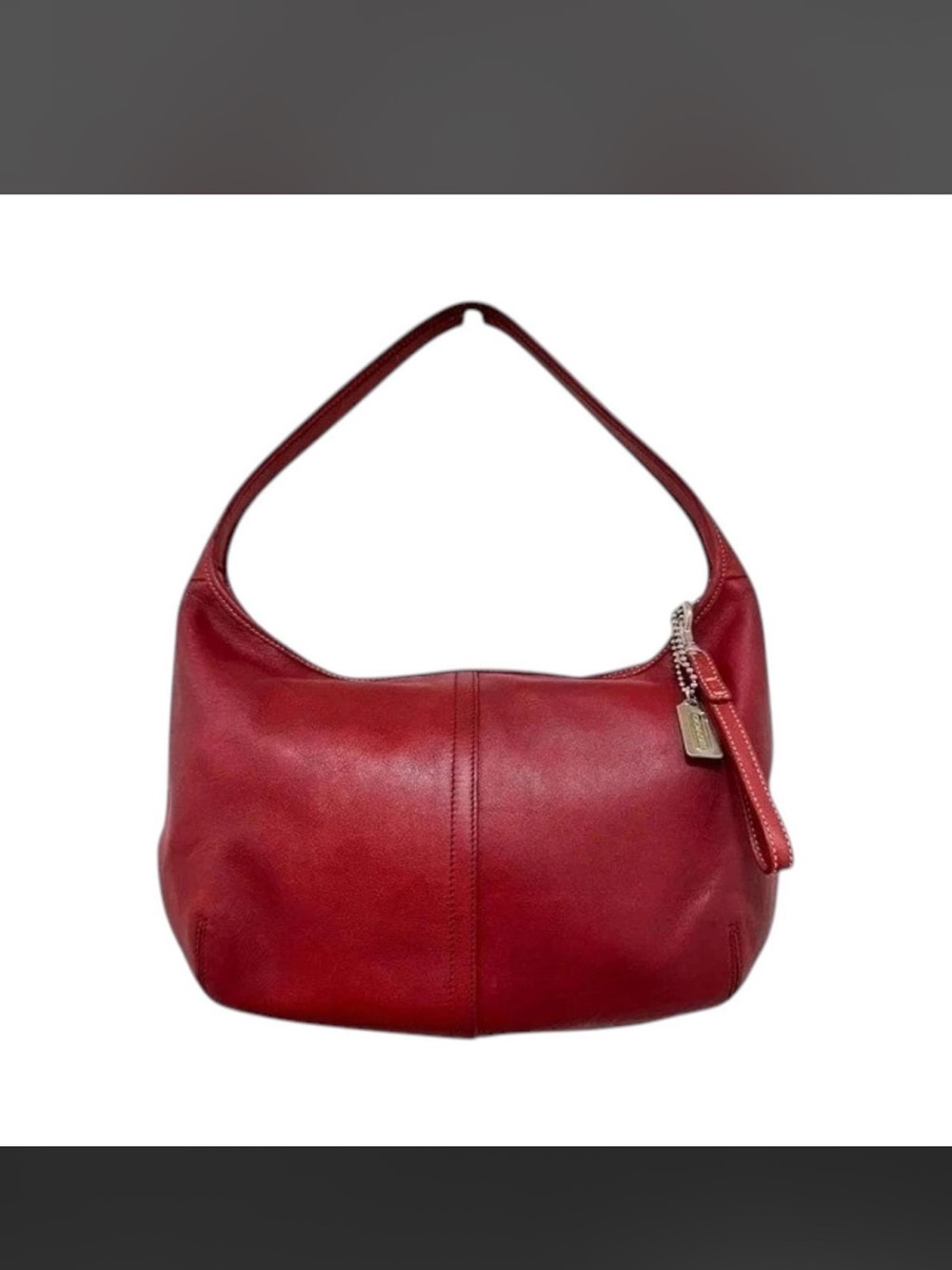 Vintage Coach 9221 Red Leather Hobo Shoulder Bag